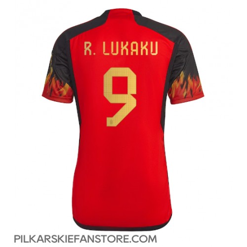 Tanie Strój piłkarski Belgia Romelu Lukaku #9 Koszulka Podstawowej MŚ 2022 Krótkie Rękawy